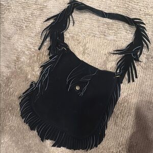 Black Fringe Shoulder Bag